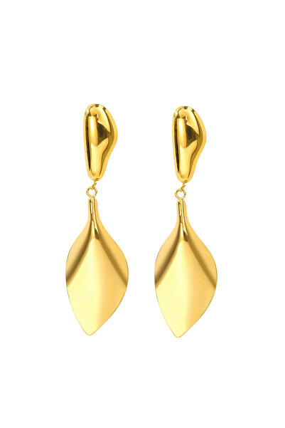 Black Season 18K Gold Steel Drop Earrings |   Black Season