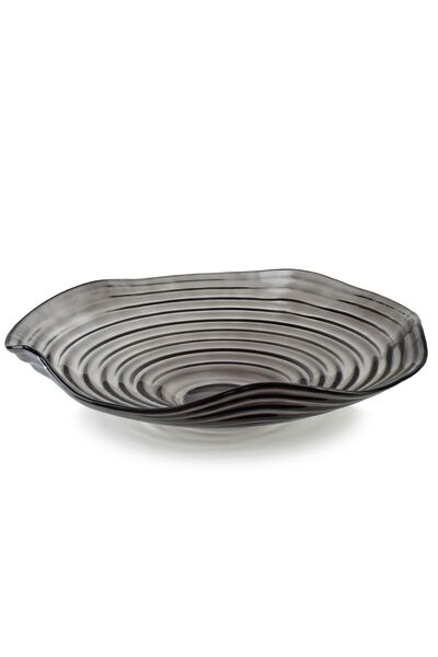 MONDEX Bol decorativ din sticlă Daz Glass Misa 36x36x8 grafit 1 buc.