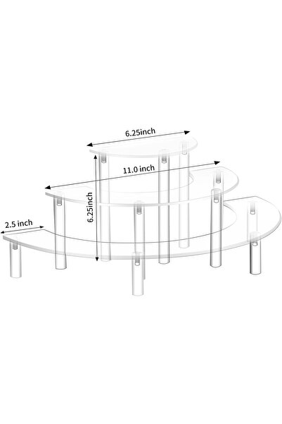 horoof home Premium Acrylic Display Stand, 3-Tier Clear Organizer for Dessert...