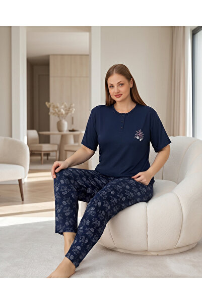 Hirazenmoda Women's Oversize Bamboo Short Sleeve Pajama Set