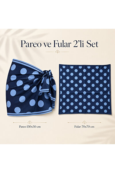 tarzınısec Choose Your Style Premium Navy Blue Polka Dot Patterned 2-Piece Sh...