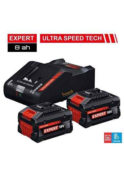 Bosch Expert Akü Seti 2 x EXBA18V 8.0 Ah Akü+EXAL18V-1 Şarj Cihazı 1600A0373T