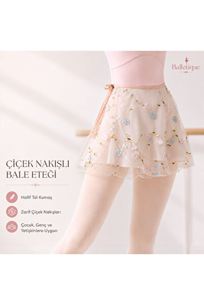 Balletique Çiçek Nakışlı Tül Bale/Dans Eteği – Yetişkin ve Çocuk