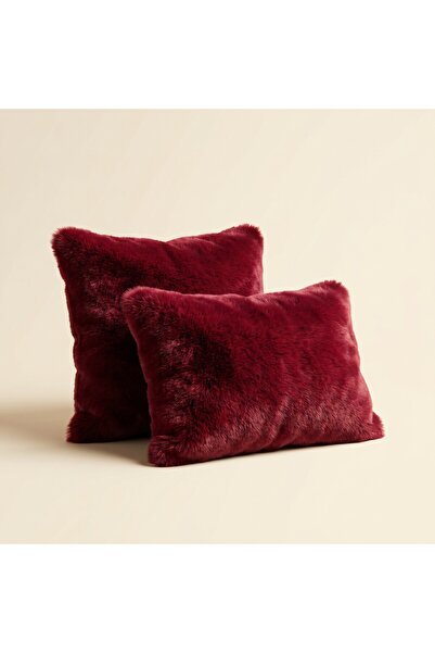 Framgan Nube Kırlent Bordo Peluş Dokulu Dekoratif Kırlent