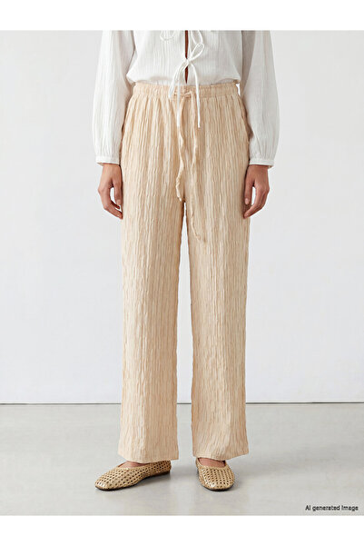 LC Waikiki Elastic Waist Textured Women's Trousers