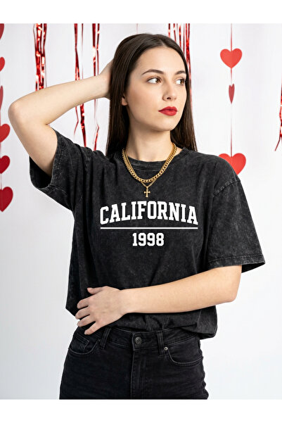 Pink Sky Μπλουζάκι Unisex Oversize με εφέ ξεβαμμένου υφάσματος, Vintage Stree...