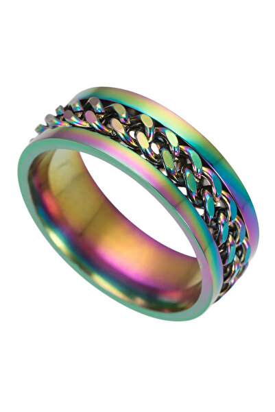Black Season Rotatable Relaxation Ring Stainless Steel Adjustable Size 5-14 |...
