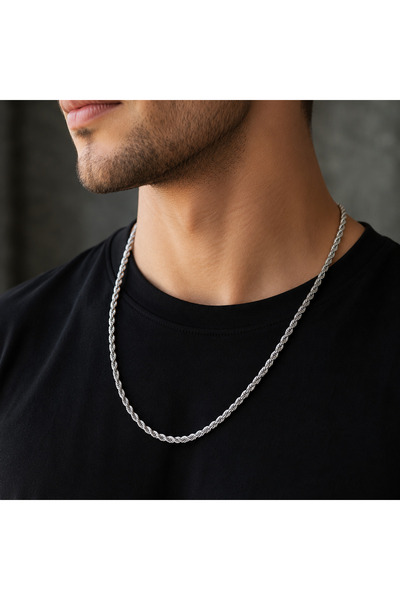 Sjour Twisted Chain Men's Necklace 60 cm - 3 Years Warranty - Color Options A...