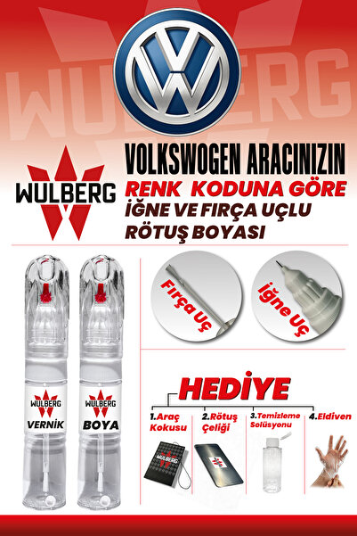 Wulberg VOLKSWAGEN Boya Koduna Göre Rötuş Boyası + Vernik 25 ml İğne & Fırça ...