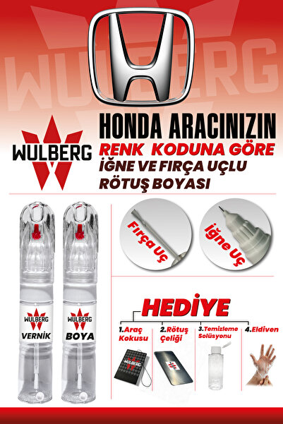 Wulberg HONDA Boya Koduna Göre Rötuş Boyası + Vernik 25 ml İğne & Fırça Uçlu ...