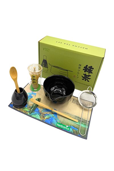 Herbarius 6 Parça Siyah Renk Matcha Çayı Hazırlama Seti - Geleneksel Japon Matcha Seti