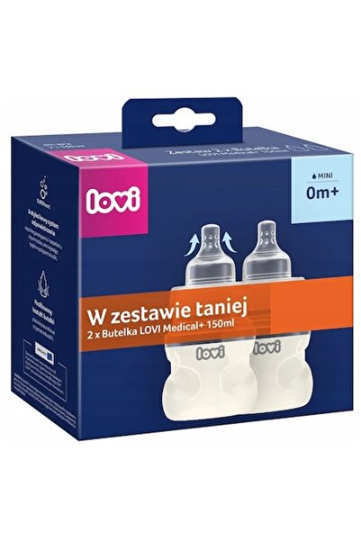 LOVI Set 2 biberoane Medical+, tetină Supervent, 150ml