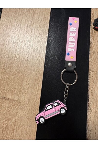 ELUNE İSTANBUL & Milano Super Written Pink Car Figured Silicone Keychain – Ba...