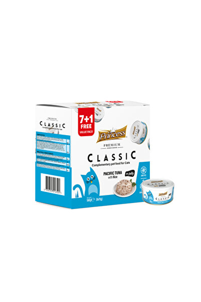 Prince Princess Premium Classic Κονσέρβα Γάτας με Τόνο & Ρύζι 70gr (7 + 1 Δώρο)