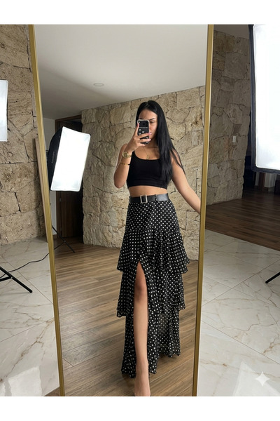 Mazelf Baby&Kids Wear Summer Lined Ruffled Long Skirt