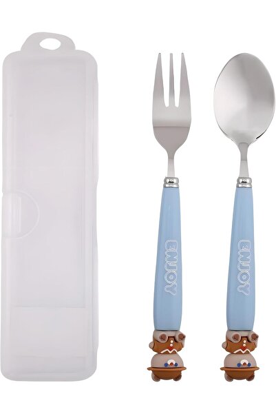 BrainGiggles Doll Design Kids Cutlery Set with Case - 2-Piece Stainless Steel...