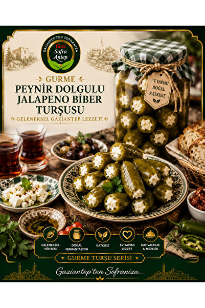 gazisofraantep Peynir Dolgulu jalapone Biber Turşusu 350 gr