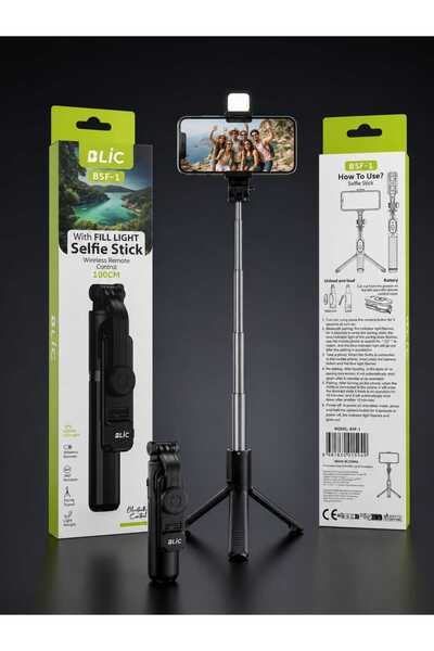 ikel elektro BLIC BSF-1 Selfie Çubuğu ve Tripod 100 cm Uzatılabilir Bluetooth...