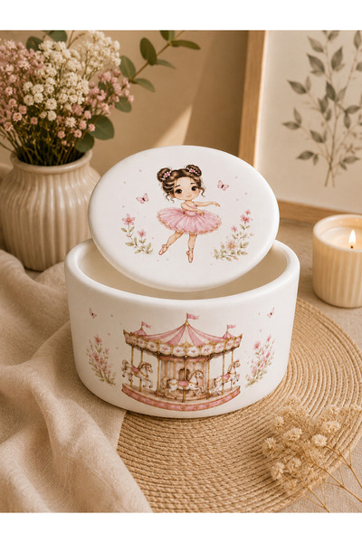 BUTERFLYMODEM Cutie catifea pentru Trusou Imprimeu - Ballerina Carousel