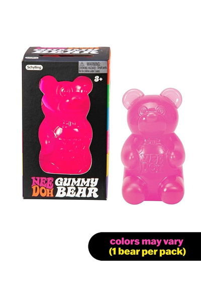 Needoh Gummy Bear – Jelly Sensory Toy -Pink- Color May Vary (Pack of 1)