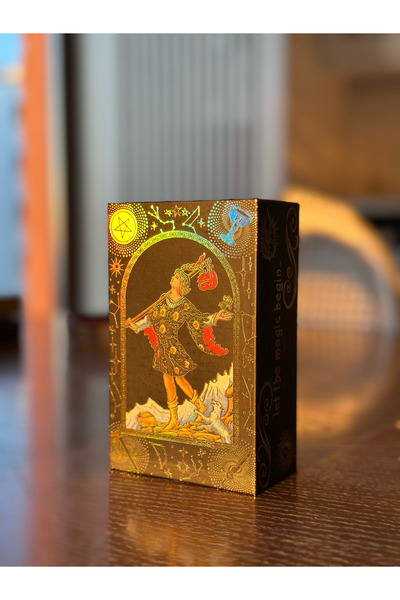 Galaksi Dükkanı Gold Foil Kozmik Model Siyah-Gold Tarot Destesi/Yaldızlı, Su ...