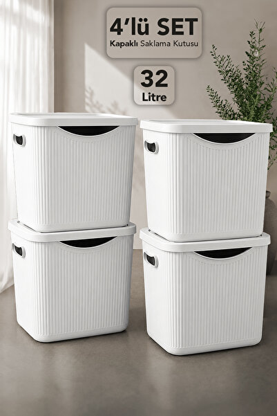 Meleni Home 4-Piece Multi-Purpose Storage Box - Decorative In-Cabinet Organiz...