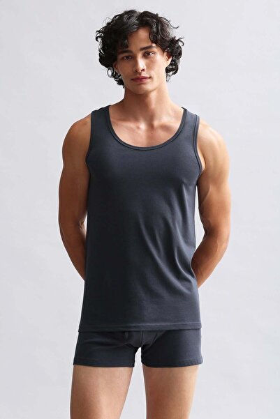 Aytuğ&Mısırlı Mısırlı Modal by TENCEL HERCULES Slim Fit Basic Atlet Antrasit