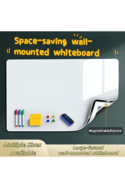 HI-FINE Removable Self-Adhesive Magnetic Whiteboard Sheet, No Residue Wall Mo...
