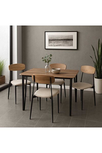 Generic Modern Design Wooden 4 Chair Dining Room Table