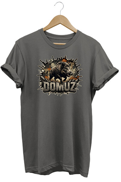 remonz Pig Predator Illustration Hunter Printed Street Fashion T-Shirt