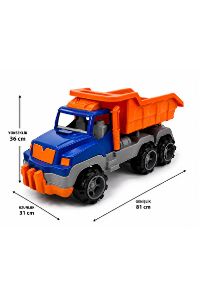 Uniqlion DEV BOY 81 CM Oyuncak Kamyon – Büyük Boy İnşaat Kamyonu Damperli