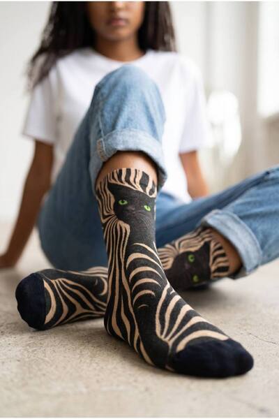 Jollygoody Socks KEDİLİ ÇORAP Unisex Bambu Terletmez Nefes Alabilen Dikişsiz ...