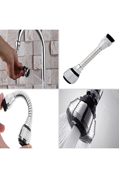 Z Store Prelungitor de robinet metalic, flexibil, 15 cm