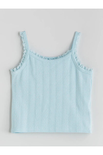 LC Waikiki Blue Square Collar Girl's Undershirt