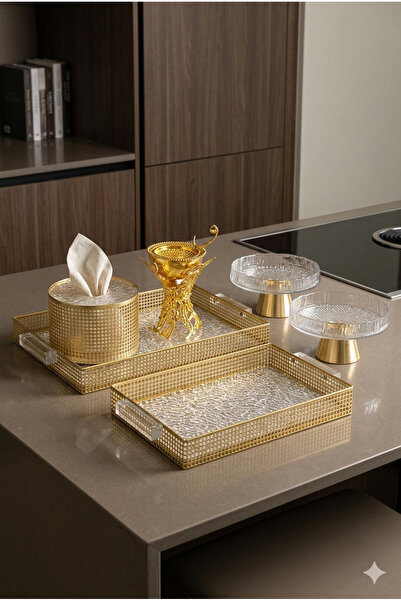 Generic High-End Banquet Set Cake Dessert Display Stand Set+Service Tray Set+...