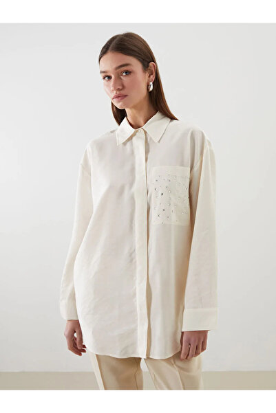 LC Waikiki Ecru Stone Modal Blended Women's Shirt Tunic
