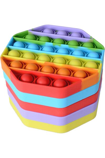 GENERAL 5 Packs Silicone Sensory Bubble Fidget Toy for Stress Relief, Desk To...