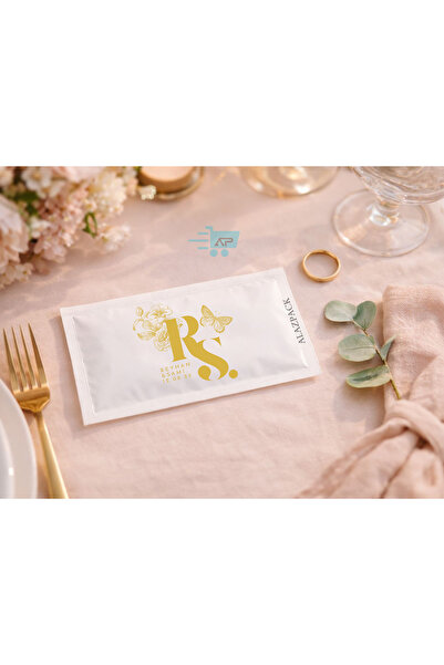 alazpack ambalaj Alazpack Düğün Islak Mendili Kişiselleştirilebilir 7x12 | İs...
