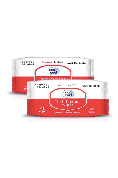 COOL & COOL Disinfectant Wipes - 40's (Twin Pack) - Antibacterial Skin Wipes ...