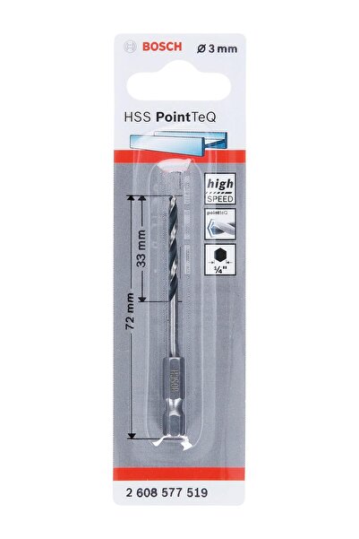 Bosch PoinTeQ 3mm 1/4 Adap. Metal Matkap Ucu 1'li 2608577518
