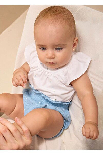MAYORAL Baby Girl 4-Piece Printed Ruffle Shorts T-Shirt Set Blue 1639