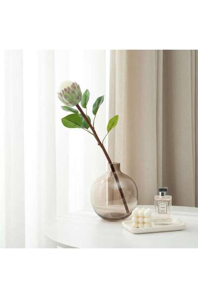 PAN HOME Artificial Protea Stem Flower H45cm - White