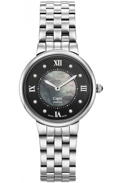 Roamer ceas de damă 859845 41 59 50 — argintiu, stil clasic cu diamante.