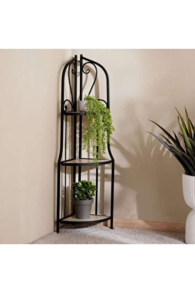 PAN HOME York 3 Tier Corner Planter Stand 30x30x110cm - Natural