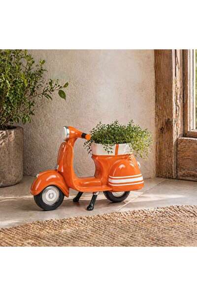 PAN HOME Madrid Resin Vespa Planter 58.2x27.4x38.7cm - Orange