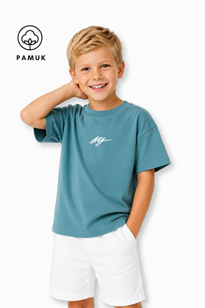 difa kids My Text Printed Daily Short Sleeve Summer Boys' T-Shirt