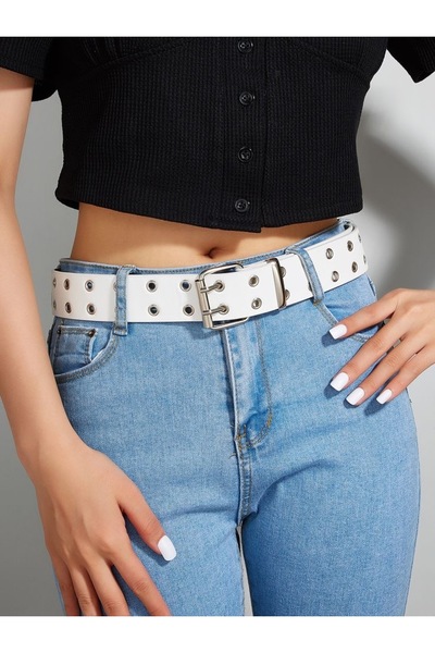 DENOKMODA حزام Y2K Trend ذو الفتحات الدائرية