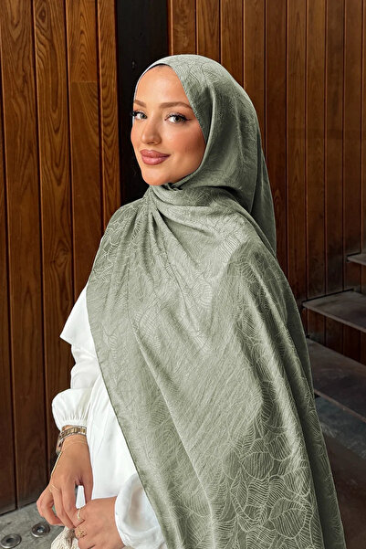 Madame Polo شال جاكار فاخر مضيء - لون النعناع