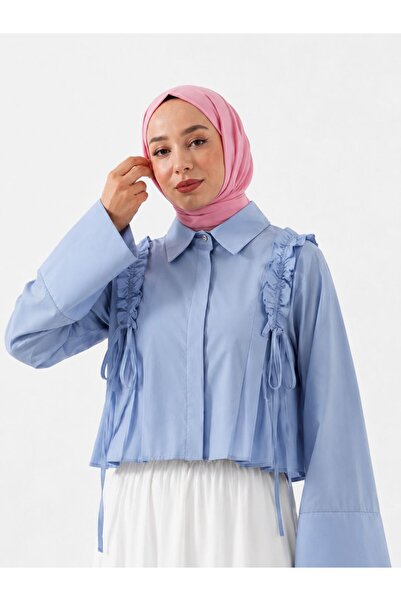 RESSHO Short Shirt with Pleated Shoulder Detail