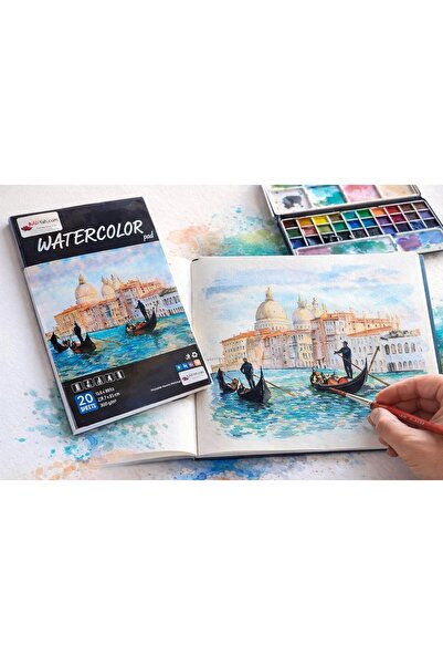 Alayjah , A4 Watercolor Pad, 1 Piece, Portable and Lightweight Painting Book,...